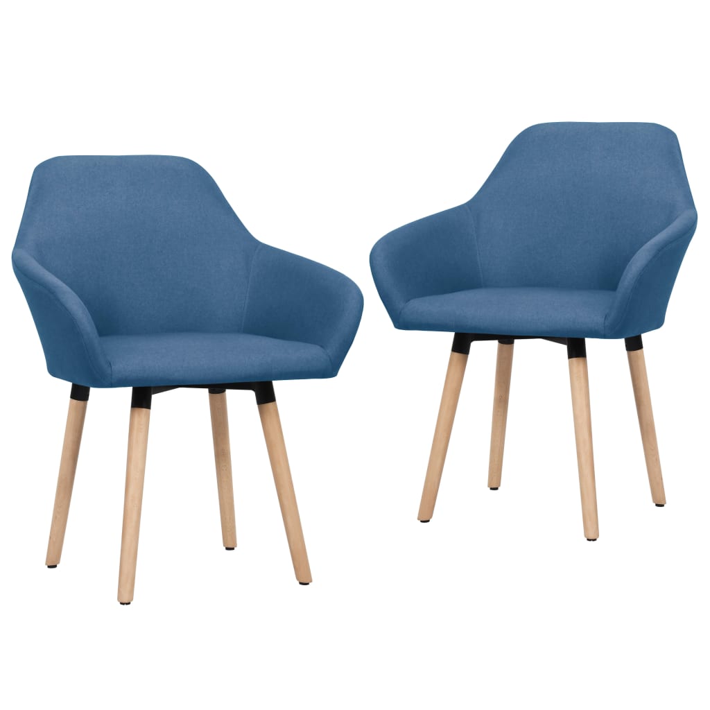 331494 vidaXL Dining Chairs 2 pcs Blue Fabric (UK/IE/FI/NO/DE/FR/NL only)