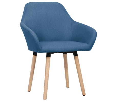 331494 vidaXL Dining Chairs 2 pcs Blue Fabric (UK/IE/FI/NO/DE/FR/NL only)