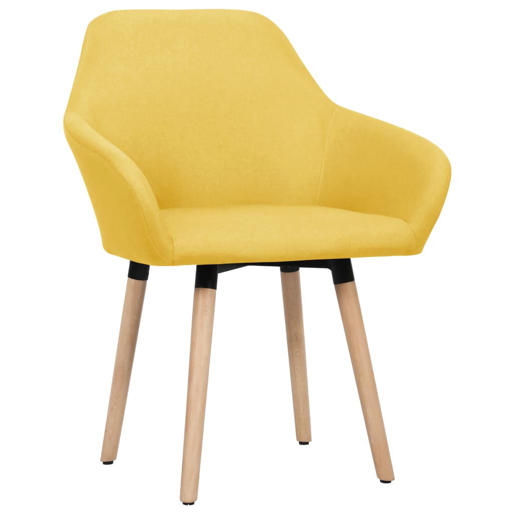 331496 vidaXL Dining Chairs 2 pcs Yellow Fabric (UK/IE/FI/NO/DE/FR/NL only)