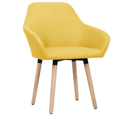 vidaXL Dining Chairs 2 pcs Yellow Fabric