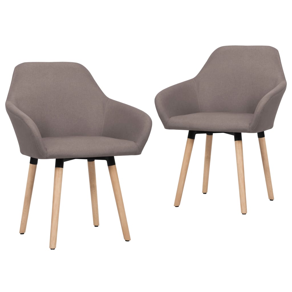 "vidaXL 331497 Dining Chairs 2 pcs Taupe Fabric (UK/IE/FI/NO/DE/FR/NL only)"