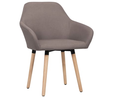 vidaXL Eetkamerstoelen draaibaar 2 st stof taupe