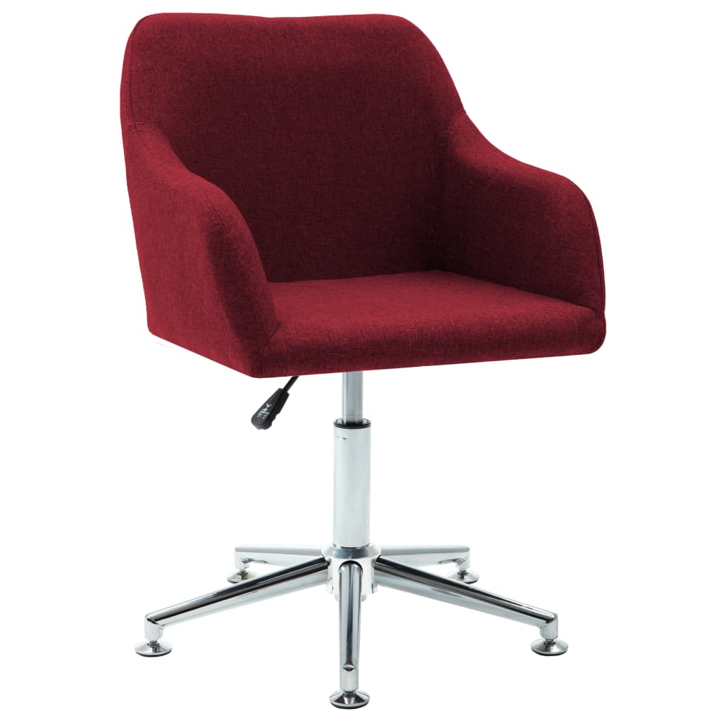 Swivel Dining Chair Wine Red Fabric