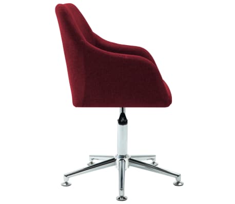 vidaXL Svingbare spisestoler 2 stk vinr&oslash;d stoff