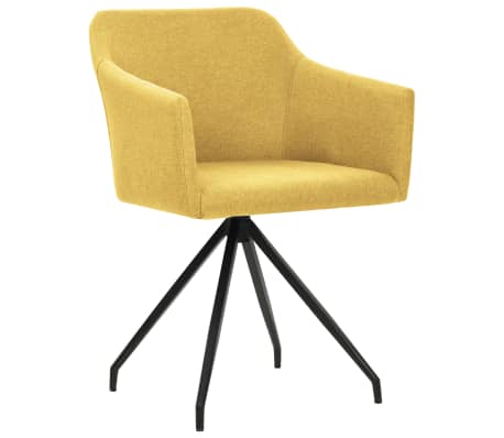 vidaXL Swivel Dining Chairs 2 pcs Mustard Yellow Fabric