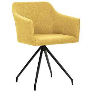 vidaXL Swivel Dining Chairs 2 pcs Mustard Yellow Fabric