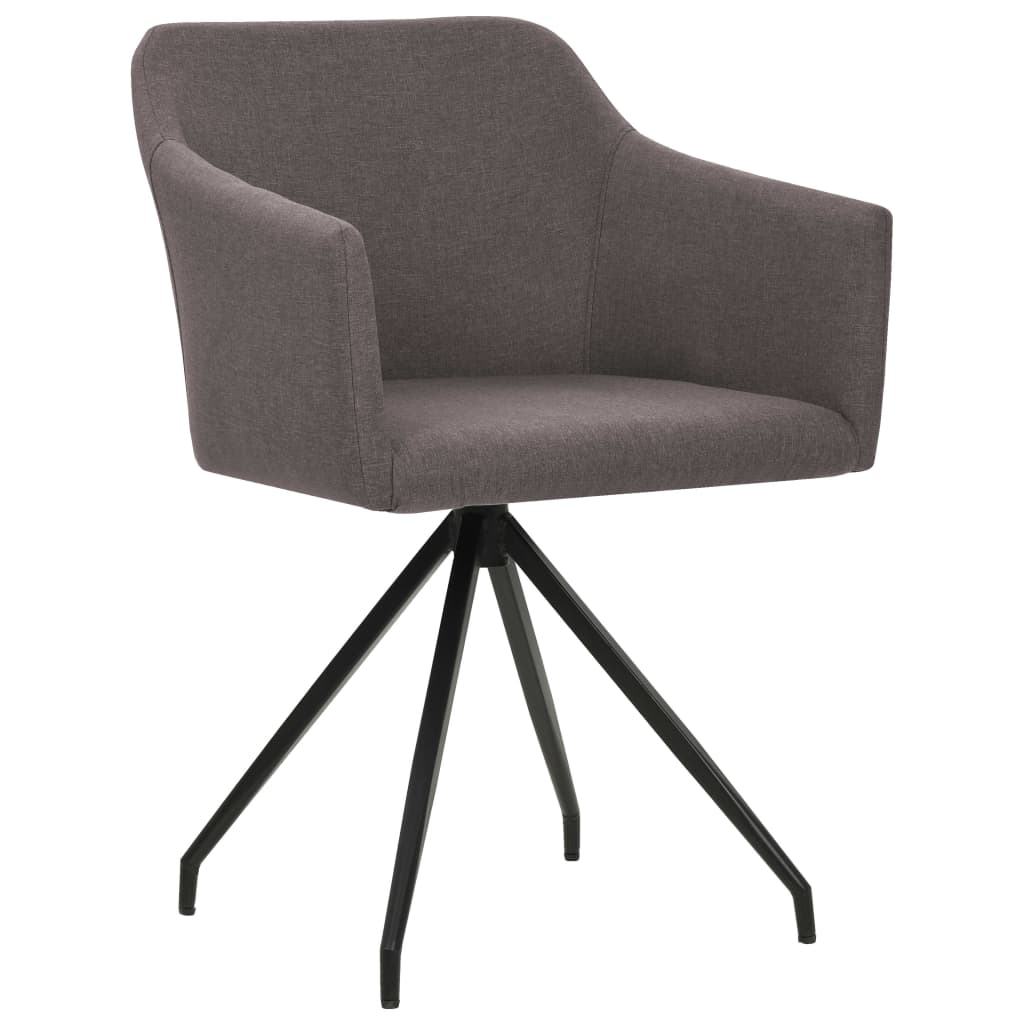 

vidaXL Eetkamerstoelen draaibaar 2 st stof taupe