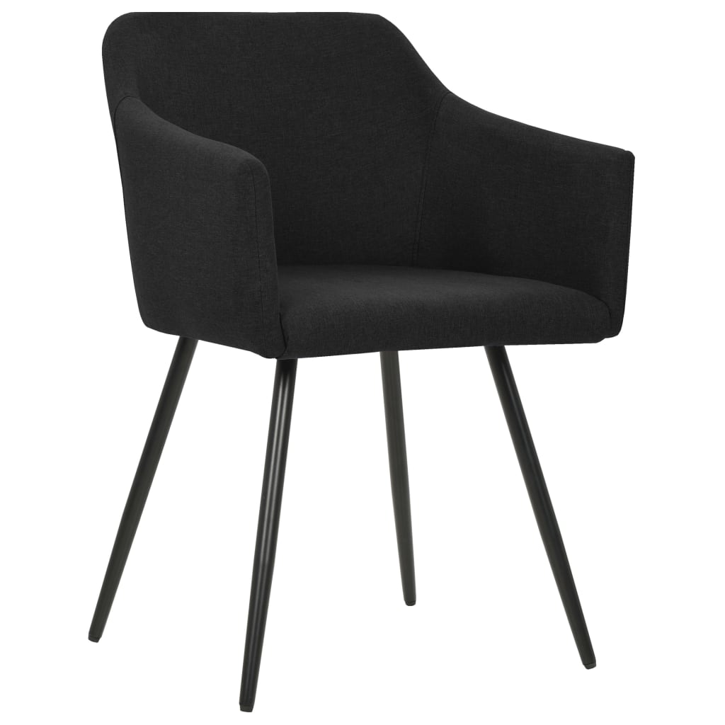 vidaXL Dining Chairs 2 pcs Black Fabric