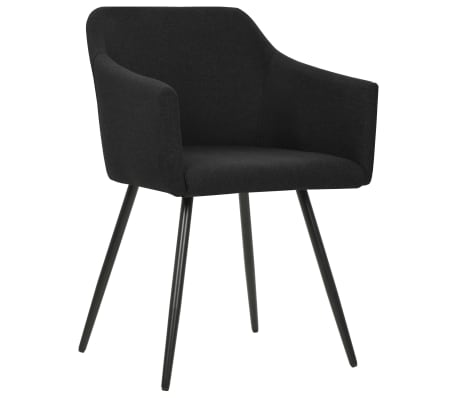 vidaXL Dining Chairs 2 pcs Black Fabric