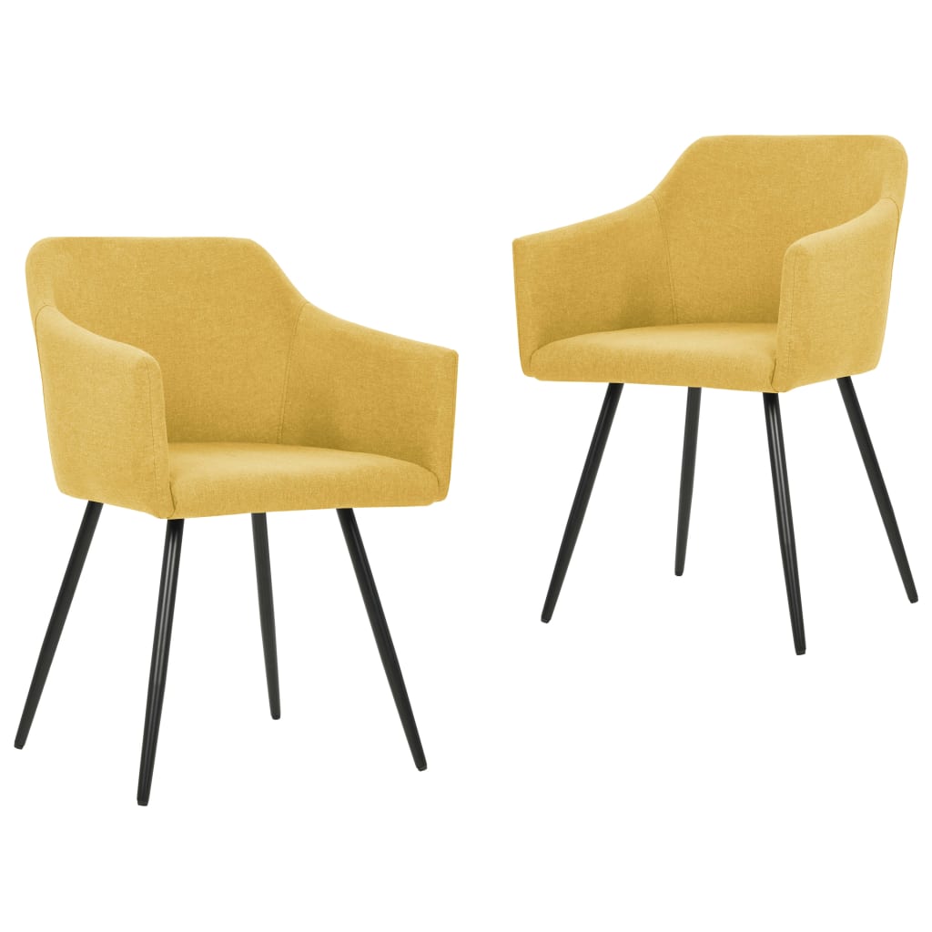 331521 Dining Chairs 2 pcs Yellow Fabric (UK/IE/FI/NO/DE/FR/NL only)