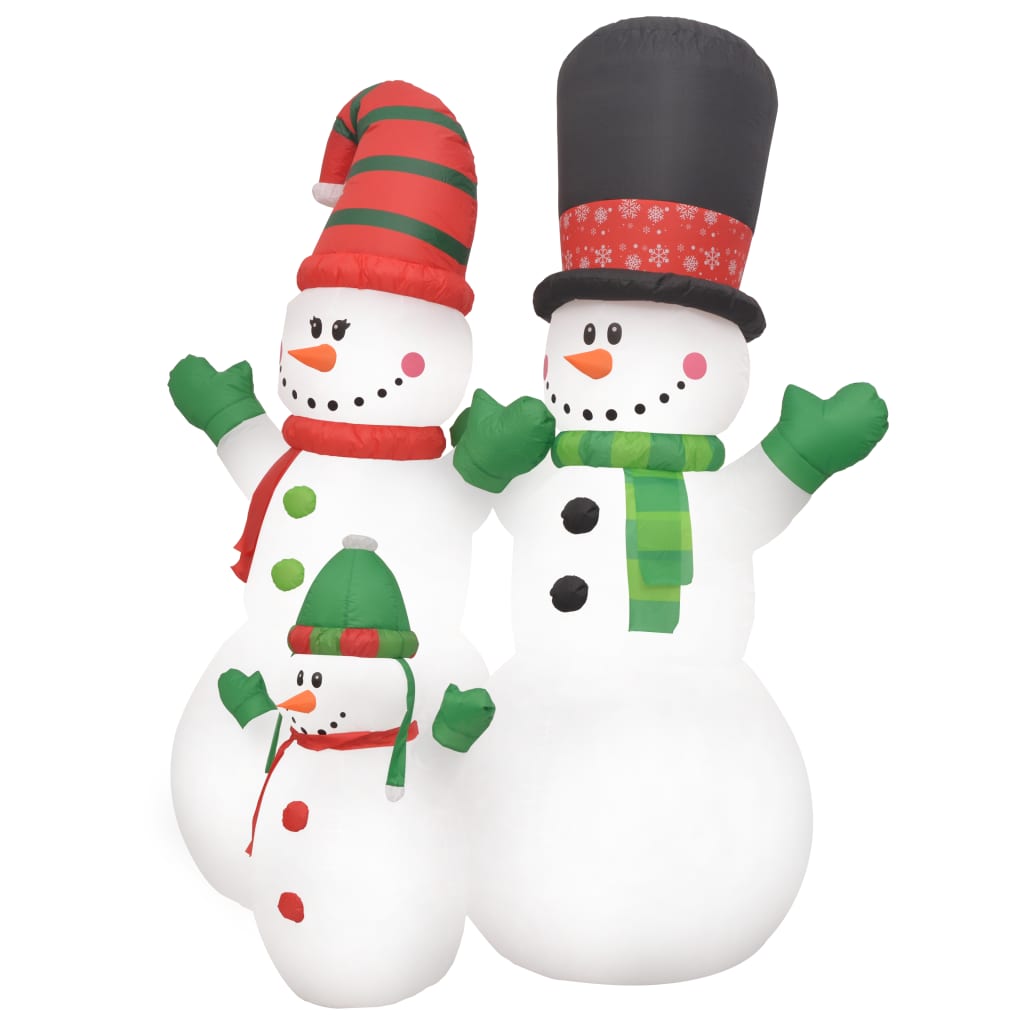 vidaXL Christmas Inflatable Snowmen Family LED IP44 94.5"