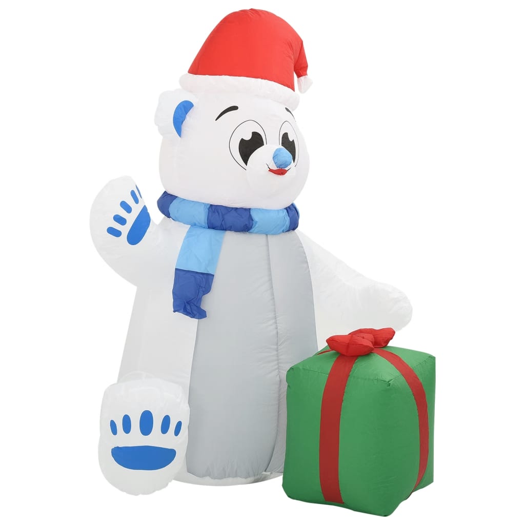 vidaXL Christmas Inflatable Polar Bear LED Indoor and Outdoor 94.5" (US only)