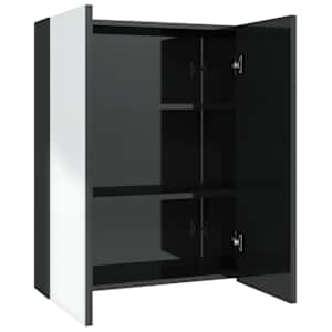 Koupelnová skříňka se zrcadlem 60 x 15 x 75 cm MDF zářivě černá - obrázek 2