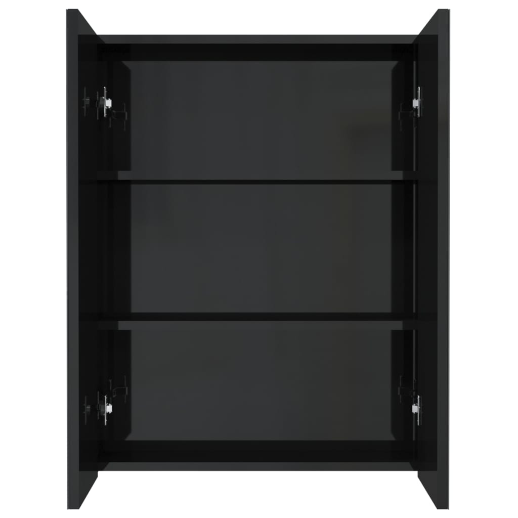 

vidaXL Badkamerkast met spiegel 60x15x75 cm MDF glanzend zwart