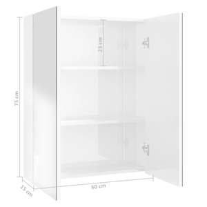 Koupelnová skříňka se zrcadlem 60 x 15 x 75 cm MDF zářivě bílá - obrázek 8
