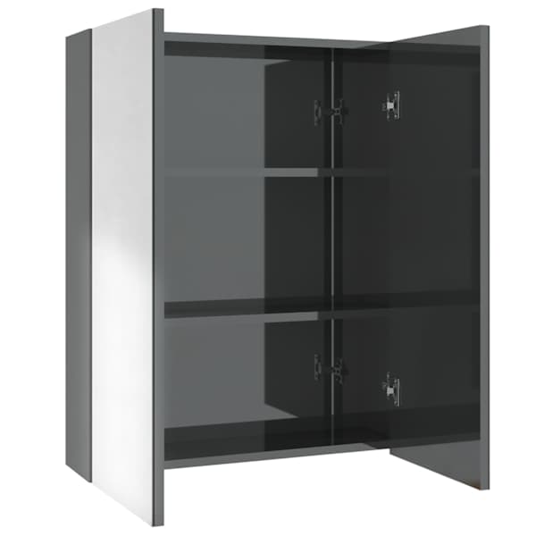 vidaXL vannitoa peegelkapp, 60 x 15 x 75 cm, MDF, s&auml;ravhall