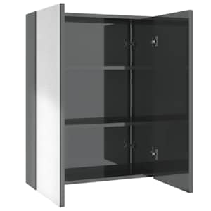 Koupelnová skříňka se zrcadlem 60 x 15 x 75 cm MDF zářivě šedá - obrázek 2