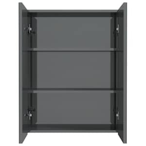 Koupelnová skříňka se zrcadlem 60 x 15 x 75 cm MDF zářivě šedá - obrázek 3