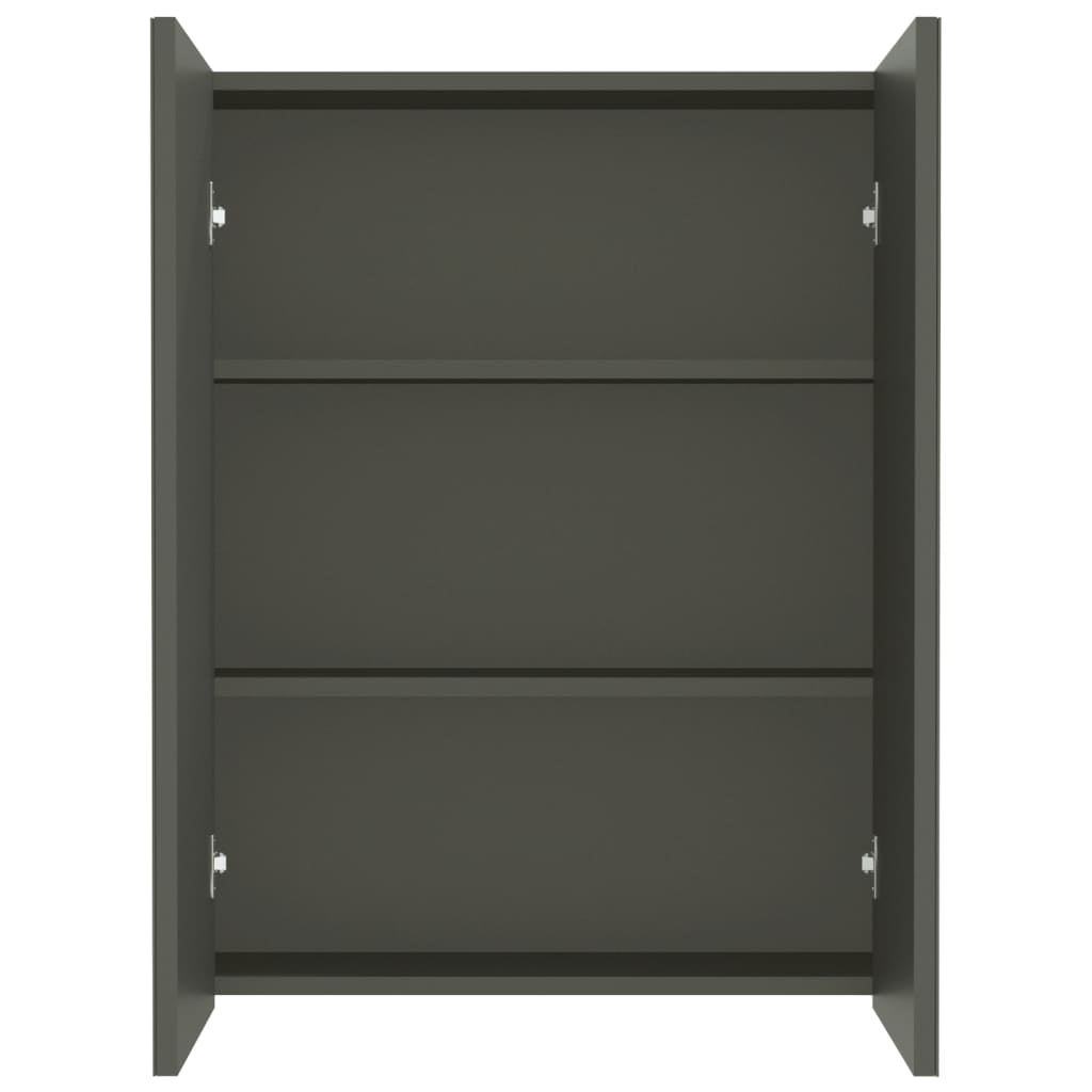 vidaXL Badkamerkast met spiegel 60x15x75 cm MDF grijs