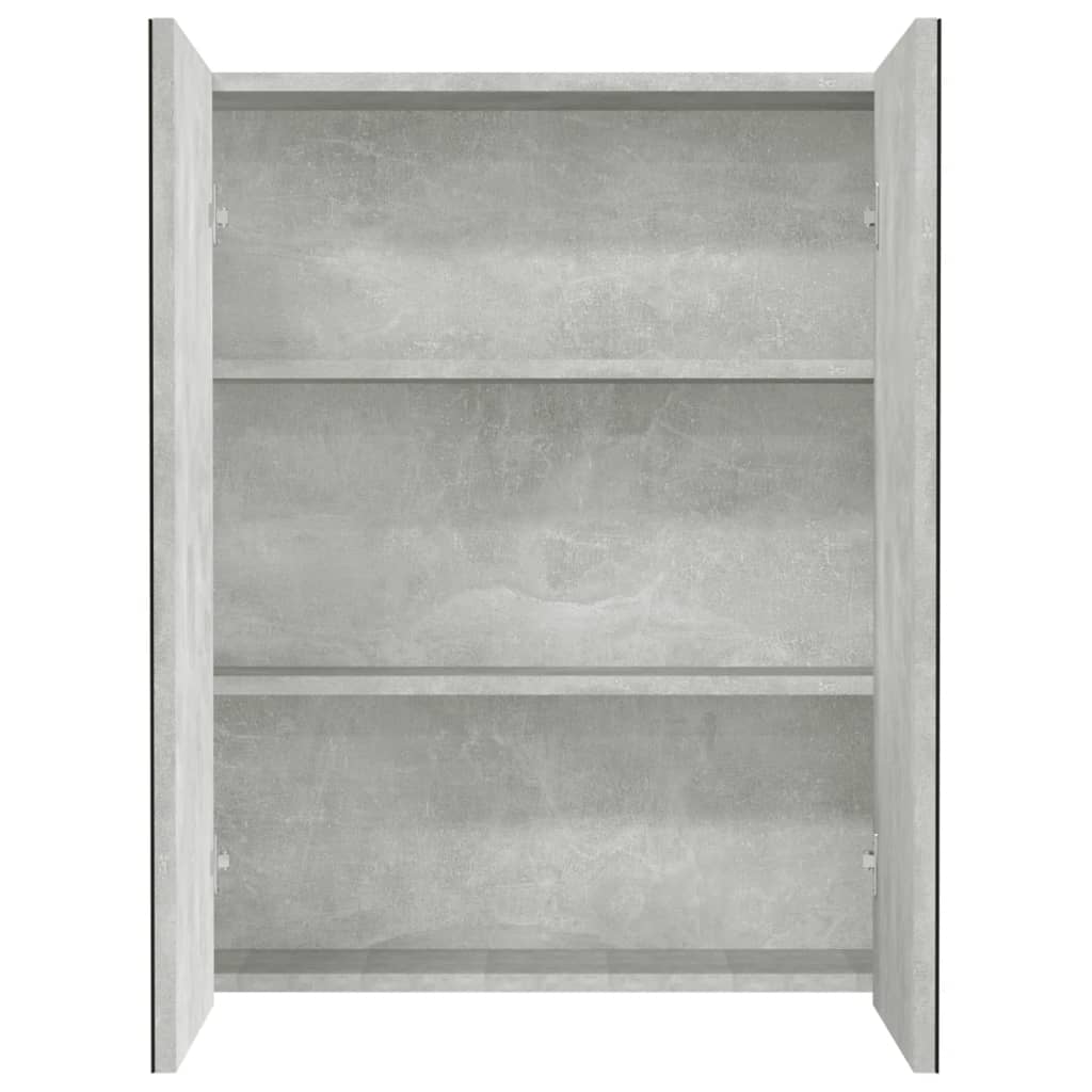 vidaXL Armario de espejo de baño MDF gris hormigón 60x15x75 cm