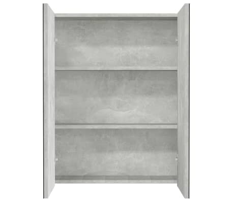 vidaXL Armario de espejo de baño MDF gris hormigón 60x15x75 cm