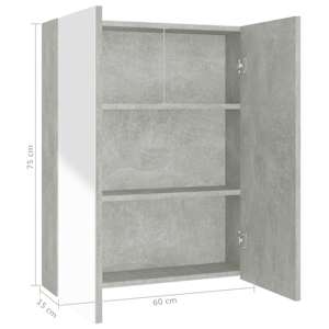 Koupelnová skříňka se zrcadlem 60x15x75 cm MDF betonově šedá - obrázek 8