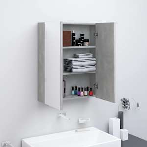 Koupelnová skříňka se zrcadlem 60x15x75 cm MDF betonově šedá - obrázek 1
