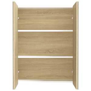 Koupelnová skříňka se zrcadlem 60x15x75 cm MDF bílá a dub - obrázek 3