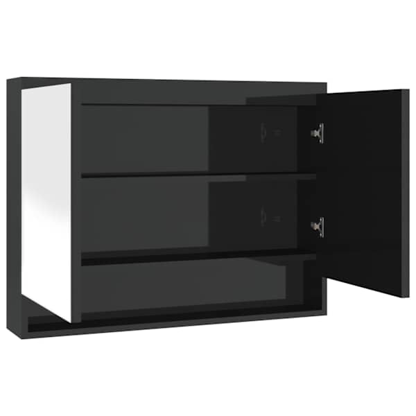 vidaXL vannitoa peegelkapp, 80 x 15 x 60 cm, MDF, s&auml;ravmust