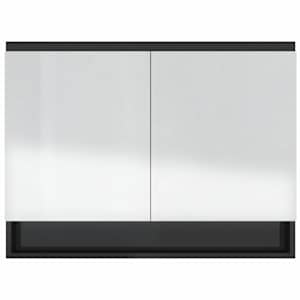 Koupelnová skříňka se zrcadlem 80 x 15 x 60 cm MDF zářivě černá - obrázek 5