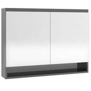 Koupelnová skříňka se zrcadlem 80 x 15 x 60 cm MDF zářivě šedá - obrázek 4