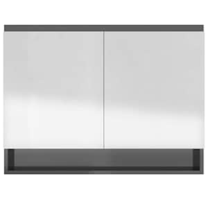 Koupelnová skříňka se zrcadlem 80 x 15 x 60 cm MDF zářivě šedá - obrázek 5
