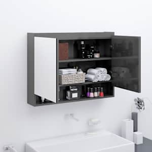 Koupelnová skříňka se zrcadlem 80 x 15 x 60 cm MDF zářivě šedá - obrázek 1