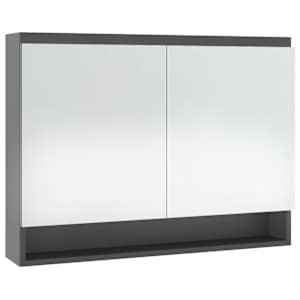 Koupelnová skříňka se zrcadlem 80 x 15 x 60 cm MDF šedá - obrázek 4