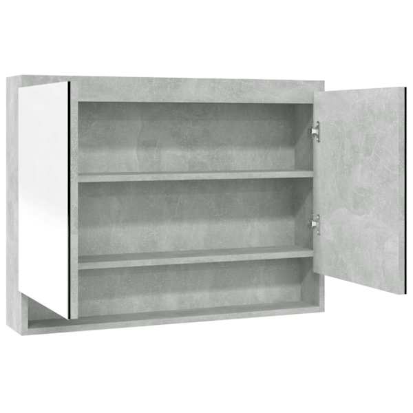 vidaXL vannitoa peegelkapp, 80 x 15 x 60 cm, MDF, betoonhall