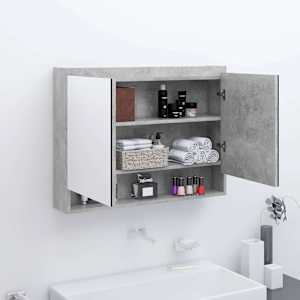 Koupelnová skříňka se zrcadlem 80x15x60 cm MDF betonově šedá