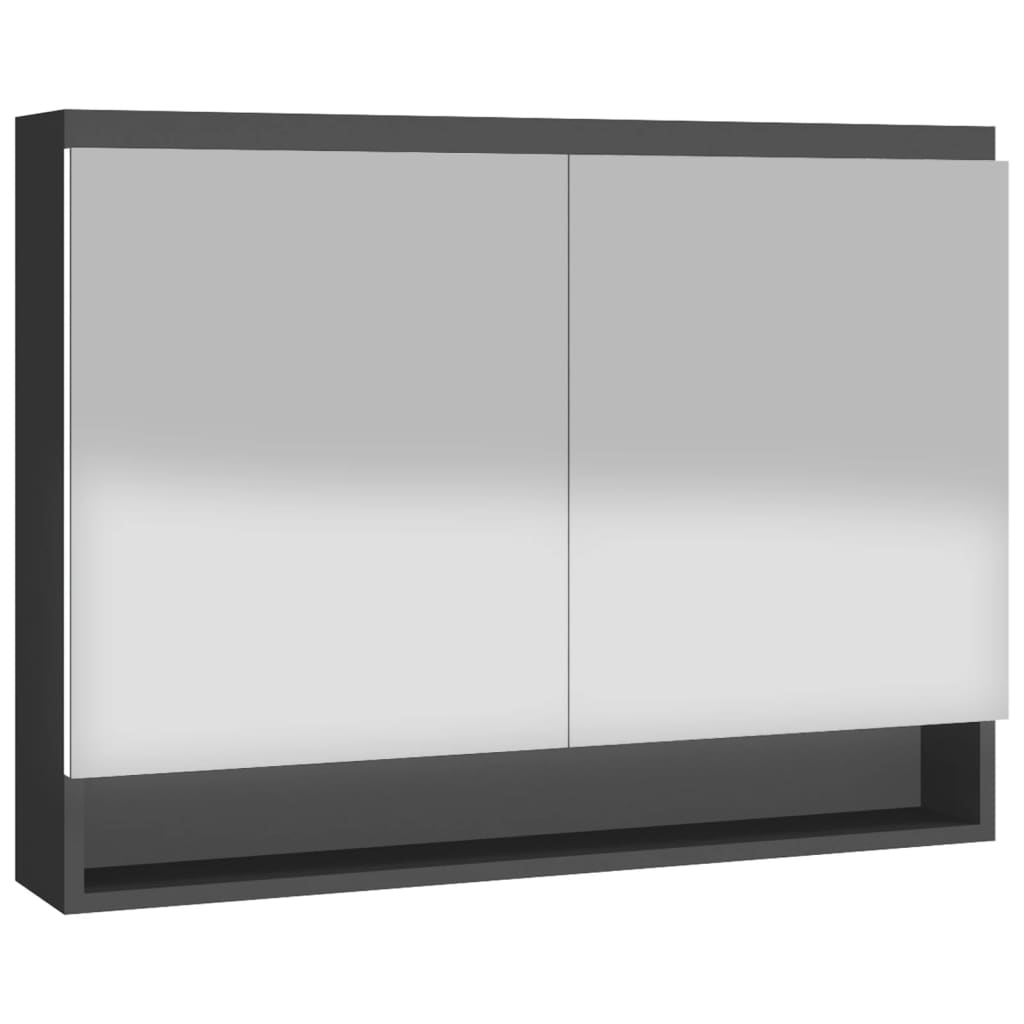 Bathroom Mirror Cabinet 80x15x60 cm MDF Anthracite – Itz Coming Home