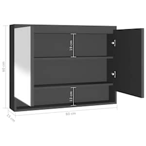 Koupelnová skříňka se zrcadlem 80 x 15 x 60 cm MDF antracitová - obrázek 8