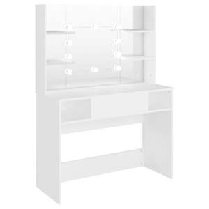 vidaXL meigilaud LED-tuledega, 100x40x135 cm, valge
