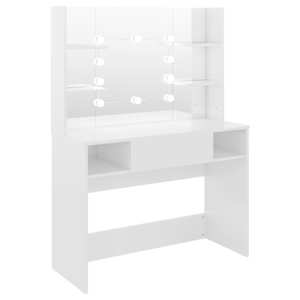 vidaXL meigilaud LED-tuledega, 100x40x135 cm, s&auml;ravvalge