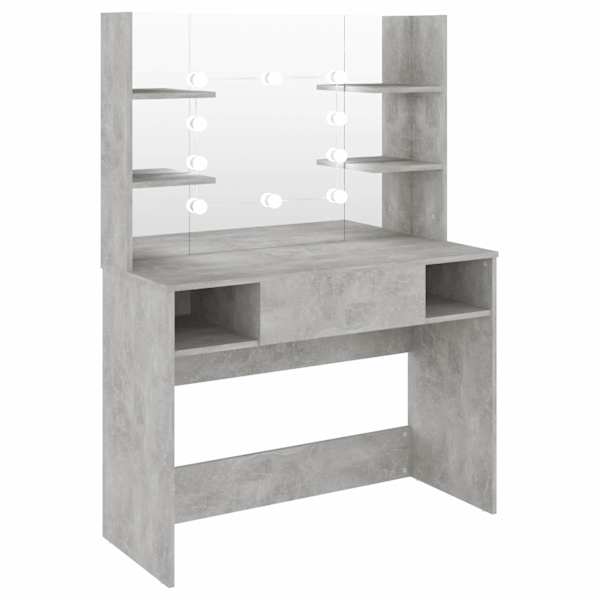 vidaXL meigilaud LED-tuledega, 100x40x135 cm, MDF-plaat, betoonhall