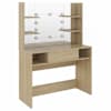 vidaXL meigilaud LED-tuledega, 100x40x135 cm, MDF-plaat, tamm