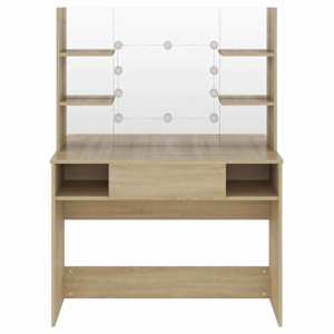 Kosmetický stolek s LED světly 100 x 40 x 135 cm MDF dub - obrázek 3