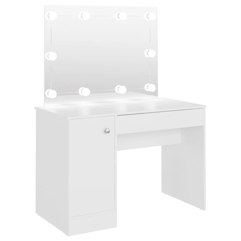Kosmetický stolek s LED světly 110 x 55 x 145 cm MDF bílý
