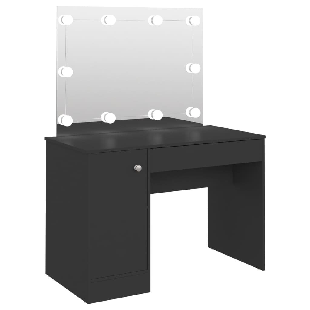Kosmetický stolek s LED světly 110 x 55 x 145 cm MDF černý