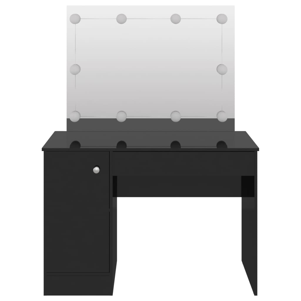 

vidaXL Kaptafel met LED's 110x55x145 cm MDF glanzend zwart