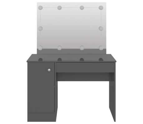 vidaXL Kosmetický stolek s LED světly 110x55x145 cm MDF zářivě šedý