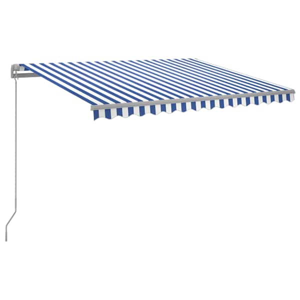 vidaXL k&auml;sitsi sisset&otilde;mmatav varikatus, LED, 300x250, sinine ja valge