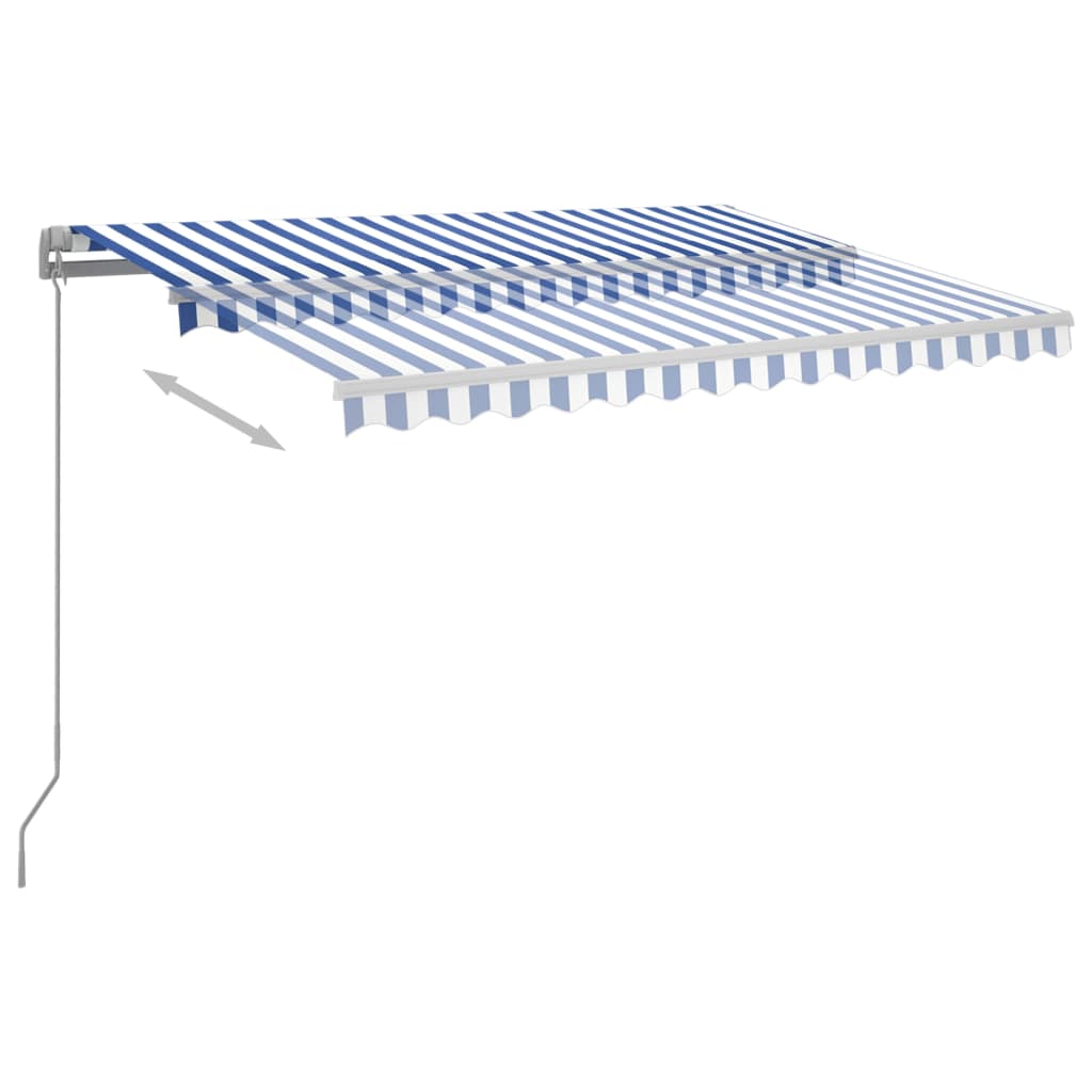 vidaXL Toldo manual retráctil con LED azul y blanco 300x250 cm