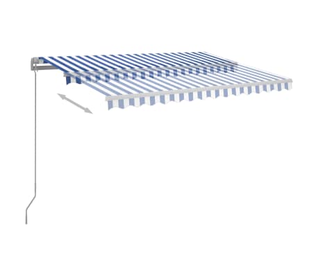 vidaXL Toldo manual retráctil con LED azul y blanco 300x250 cm